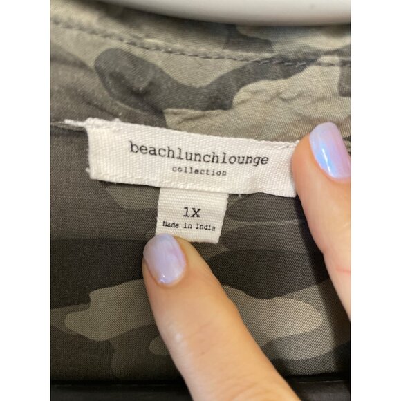 BeachLunchLounge Womens Long Sleeve Camouflage Sz 1X Shirt Lightweight Comfort - Picture 5 of 7